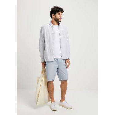Imagem de Bermuda Masculina Em Sarja Chino - Hering, 042, Azul