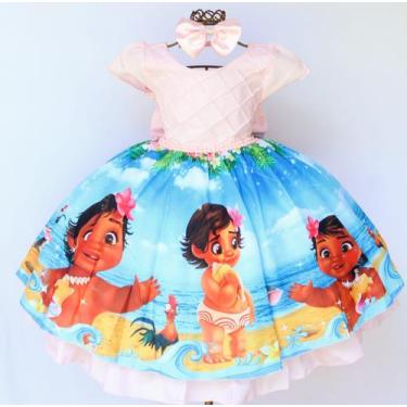 Imagem de Vestido Infantil Luxo Moana Baby - festa luxo, 3, Rosa, Claro