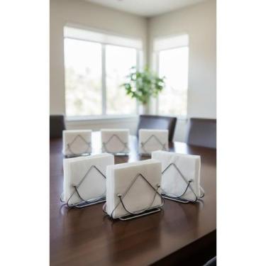 Imagem de Porta Guardanapo Inox 10 Peças Mesa Restaurante Elegância Ro - Congrat