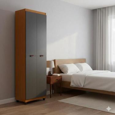 Imagem de Armário Multiuso Clean 4 Portas 6 Nichos Organizador Lavanderia Quarto