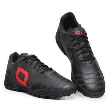Imagem de Chuteira Society Masculina Campo e Sintético - Pro Soccer, Preto, Verm