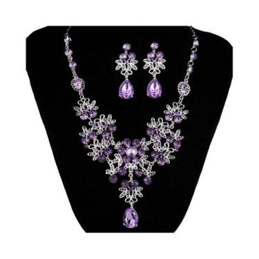 Imagem de Conjunto De Colar E Brincos De Casamento Com Design De Gota De Água, A