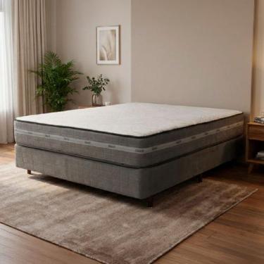 Imagem de Cama Box Casal Carbon Molas Ensacadas 138x74 cm - Anjos do Brasil, Bra