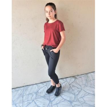 Imagem de Calça Legging Jogger Infantil Peluciada Suplex Liso Menina - ANNE MARI