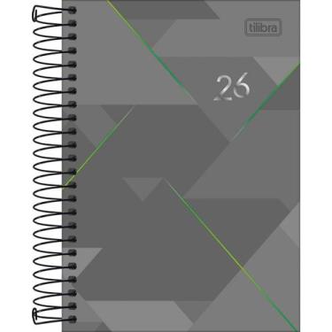 Imagem de Agenda Executiva Espiral Diária 12,9 x 18,7 cm Spot 2026 - Cinza e Ver