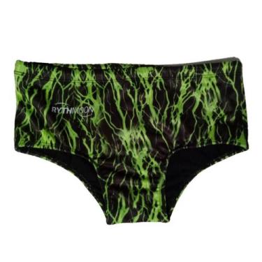 Imagem de Sunga De Natação Basica Adulto Rajado Rythmoon, GG, Verde