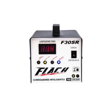 Imagem de Carregador de bateria 12v/24v 10a com amperímetro digital bivolt carro