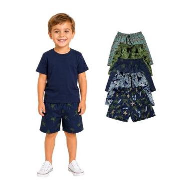 Imagem de Kit 5 Bermuda Tactel Estampada Infanto Juvenil Para Meninos - Olv Jean