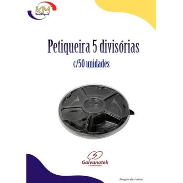 Imagem de Petisqueira preta 5 divisórias c/50 unid - frutas,  salgadinhos, frios