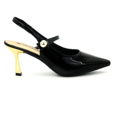Imagem de Scarpin Via Uno 897003 Sapato Salto Alto Fino Social Feminino, 36, Pre