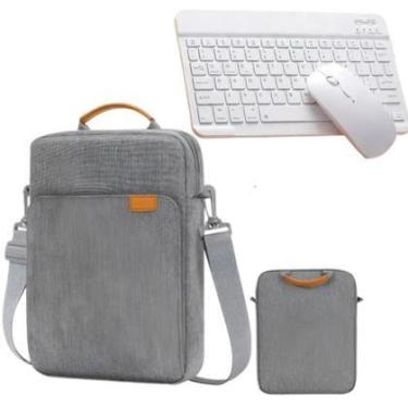 Imagem de Kit Bolsa Pasta alça Transporte + Teclado Compativel iPad 7a, 8a e 9a 