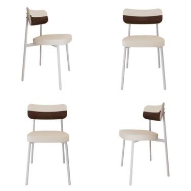 Imagem de Cadeira Alloa Fixa com 4 Pés 50 x 44,7 x 83,8 cm com 4 Unidade Branco/