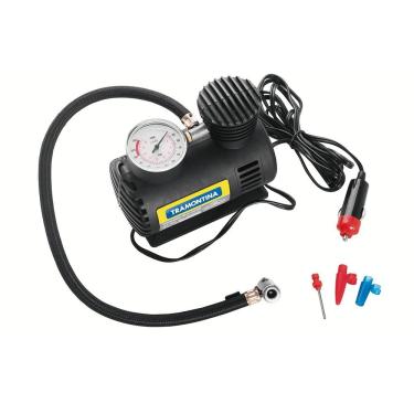Imagem de Compressor de Ar Portátil 300 PSI 50W 12V Compatível com Diversos Veículos Infla Pneus Bolas e Boias com Manômetro Dupla