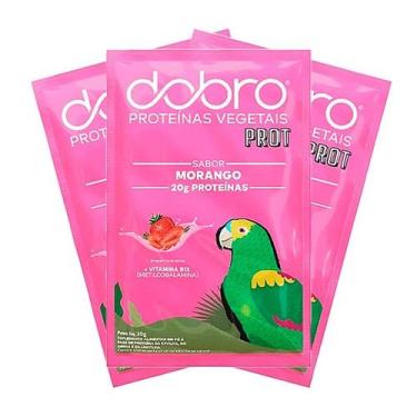 Imagem de Kit 3X: Proteína Vegana Morango Sachê Dobro 30g