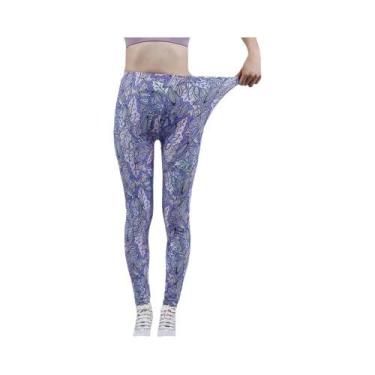 Imagem de Leggings Femininas Com Estampa Floral De Cintura Alta, Jeggings Elásti