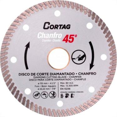 Imagem de Disco Diamantado Cortag Turbo Chanfro 45º - 115Mm X 22,2Mm Para Esmeri