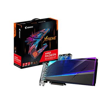 Imagem de GIGABYTE Placa gráfica AORUS Radeon RX 6900 XT Xtreme WATERFORCE WB 16G, sistema de resfriamento WaterFORCE Water Block, 16GB 256-bit GDDR6, placa de vídeo GV-R69XTAORUSX WB-16GD
