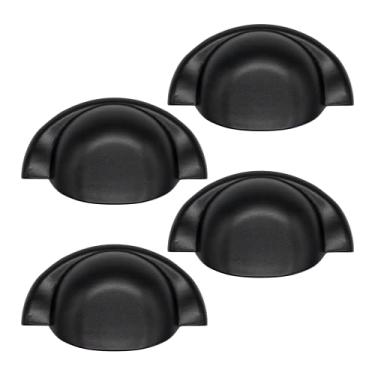 Imagem de 4 Puxador Concha Rosa Dourado Para Gaveta De Móveis Colonial (Preto Fosco)