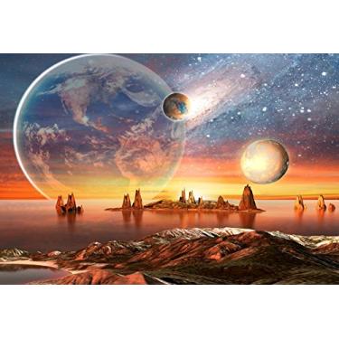 Imagem de Yeele Cenários de fotografia - Fundo de foto - 3 x 2,4 m Espaço Externo Universo Planeta Imagem de fundo Infantil Adultos Cabine de fotos Tiro Estúdio Adereços