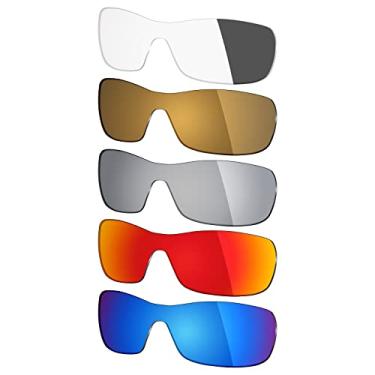 Imagem de 5 pares de lentes polarizadas de substituição Mryok para óculos de sol Oakley Antix – azul-gelo/vermelho fogo/prata titânio/bronze dourado/cinza eclipse fotocromático