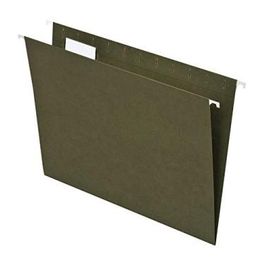 Imagem de Pendaflex Pastas de arquivo suspensas 100% recicladas, tamanho carta, corte 1/5, verde padrão, 25 por caixa (74517)