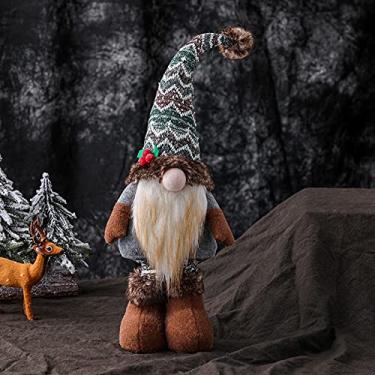 Imagem de Boneca de pelúcia iluminada xuejuanshop com ornamentos para o velho da floresta, enfeite natalino brilhante e retrátil (tamanho: verde)