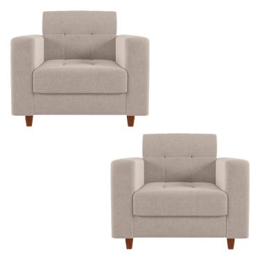 Imagem de Kit 02 Poltronas Arezzo Pés Chanfrado Castanho