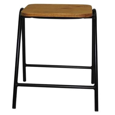 Imagem de Banco Stak Decorativo Baixo Preto - Overseas