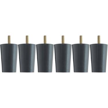 Imagem de Kit 6 Pés Para Cama Box Solteiro 6cm Box Baú Preto Madeira