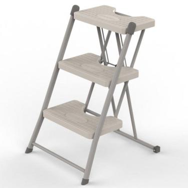 Imagem de Escada de Aço Inox com 3 Degraus Anodilar Cinza 63 X 41 Cm - 23448