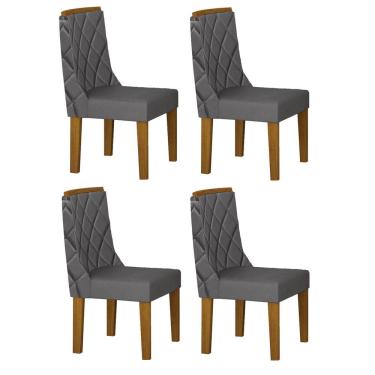 Imagem de Kit 04 Cadeiras Sala de Jantar Perola Madeira Moveis Leifer