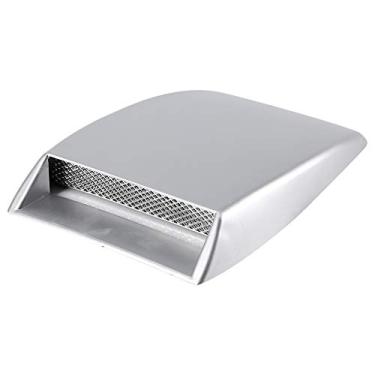 Imagem de Capa de ventilação Qiilu Bonnet, capa adesiva de entrada de fluxo de ar decorativa para carro universal com cobertura de ventilação de colher e capuz ABS para saída de carro acessório externo de colher (prata)