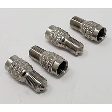 Imagem de Muzzys (pacote com quatro) tampas de pneu de haste de válvula de fluxo de vedação dupla, infla Thru para pneus de carro de alta pressão RV semi bus - infla pneus e verifique a pressão sem remover as tampas! - V2B DS-1
