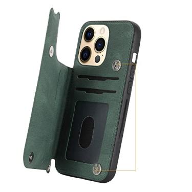 Imagem de Capa de couro para iPhone 14 13 12 Mini 11 Pro X XS Max XR SE 2020 7 8 6 Plus Suporte para cartões magnéticos Carteira Suporte para telefone, verde, Para IP 12 Mini 5.4 polegadas