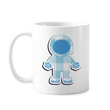 Imagem de Caneca de cerâmica com astronauta do universo e alienígena cerâmica para café e porcelana