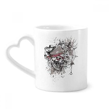 Imagem de Caneca Graffiti Street Pirata Leme Crânio Padrão Caneca Café Cerâmica Copos Copo Coração Vidro