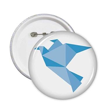 Imagem de Emblema de origami abstrato azul padrão pombo, broches, emblema, acessório, decoração, 5 peças