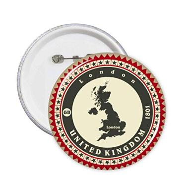 Imagem de Londres Reino Unido Reino Unido Reino Unido Grã-Bretanha Mapa País Alfinetes Emblema Decoração Acessório 5 peças