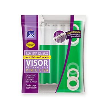 Imagem de Cortina para Box Verde com Ilhós Visor Cristal (1,35x2,00m) | Plast Leo (Ref.641-D)