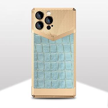 Imagem de Capa de telefone de pele de crocodilo rômbica galvanizada para iphone14 13 pro max, T4, para iphone 12 pro max