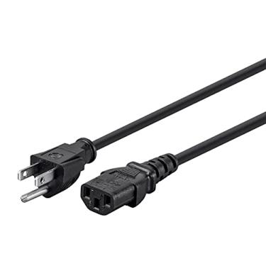 Imagem de Monoprice 3-Prong Power Cord - 2 Feet - Black | NEMA 5-15P to IEC 60320 C13, 18AWG, 10A/1250W, 125V, Works with Most PCs, Monitors, Scanners, and Printers