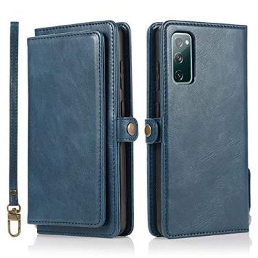 Imagem de Capa tipo carteira de couro flip para Samsung Galaxy S22 S21 S20 FE S10E S9 S8 Note 20 10 9 8 Ultra Plus Lite Card Phone Bag Cover, Blue, For Note20 Ultra