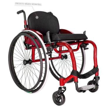 Imagem de Cadeira De Rodas Monobloco Alumínio Ortomobil Mb4er Peso Leve Com Enco
