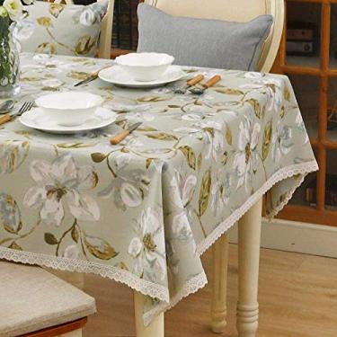 Imagem de toalha de mesa com padrão oblongo anti-creasetable tecido estampado design para chá de panela flores de renda bebê 130 × 170cm