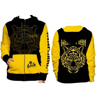 Imagem de Casaco Moleton Muay Thai Com Capuz - Preto/Amar - 5041 - P