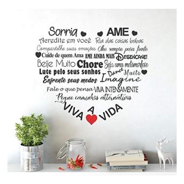 Imagem de Adesivo De Parede Frase Amor Coração 70x 60cm