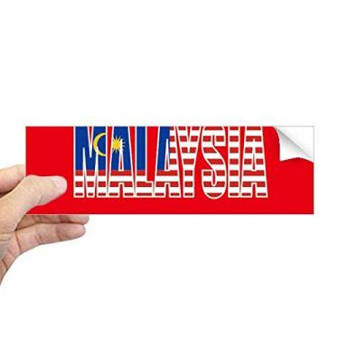 Imagem de DIYthinker Adesivo retangular para para-choque com nome da bandeira da Malásia