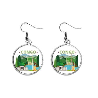 Imagem de Brinco pendente de prata da estátua da cidade para construção do Congo brinco pendente joia feminina