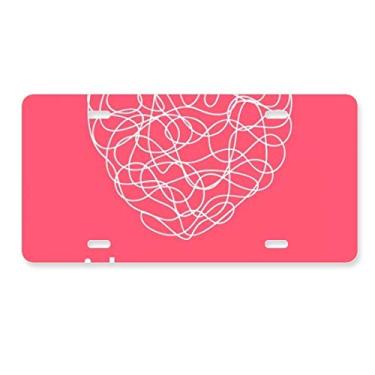 Imagem de DIYthinker Dia dos Namorados Eu te Amo Rosa Coração Placa Decoração Carro Acessório de Aço Inoxidável