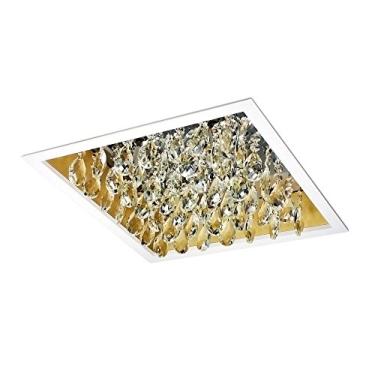 Imagem de Embutido Lusso 4 Halogena G9 40w 370x370x95mm New Line, 160w 110v Branco Com Dourado Pequeno